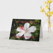ハッピーバースデー義理の娘ホワイトハイビスカスカード カード (黄色い花)