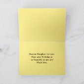 ハッピーバースデー義理の娘深いイエローヒビスク カード (内部)