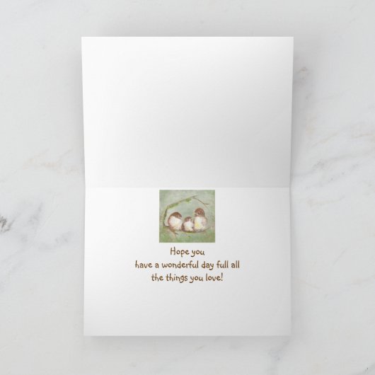 ハッピーバースデー義理の娘雀バードファミリー カード (内部)