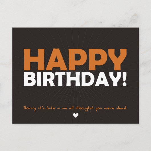 ハッピーバースデー考え（あなたが死んだ） ポストカード (正面)