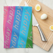 ハッピーバースデー背景 キッチンタオル (四つ折り)