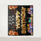 ハッピーバースデー背景 タペストリー (正面)