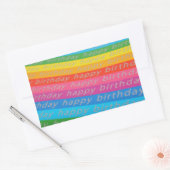 ハッピーバースデー背景 長方形シール (封筒)