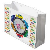 ハッピーバースデー自動車 ラージペーパーバッグ (正面アングル)