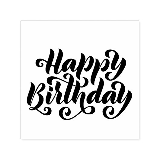 ハッピーバースデー自己墨込みゴム印 セルフインキングスタンプ (デザイン)