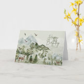 ハッピーバースデー自然とアウトドア愛好家 カード (黄色い花)