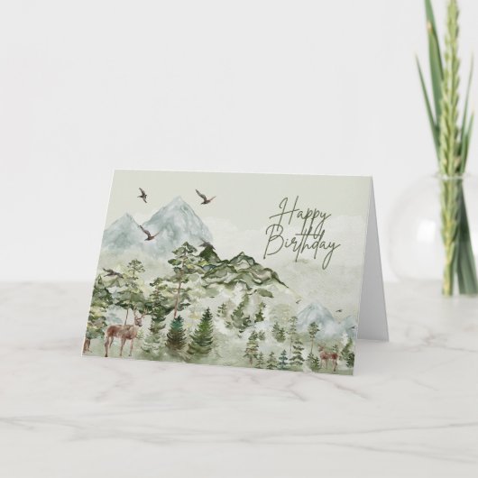 ハッピーバースデー自然とアウトドア愛好家 カード (正面)