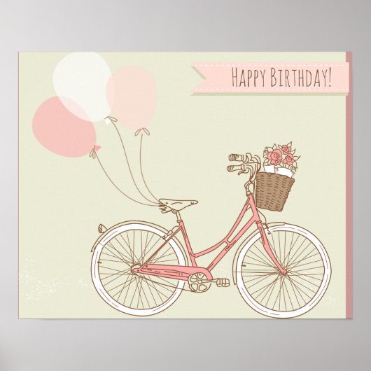 ハッピーバースデー自転車ガール ポスター (正面)