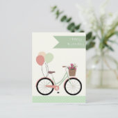 ハッピーバースデー自転車 ポストカード (スタンド正面)