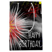 ハッピーバースデー花火の雲の中抱き枕 ミディアムペーパーバッグ (正面)