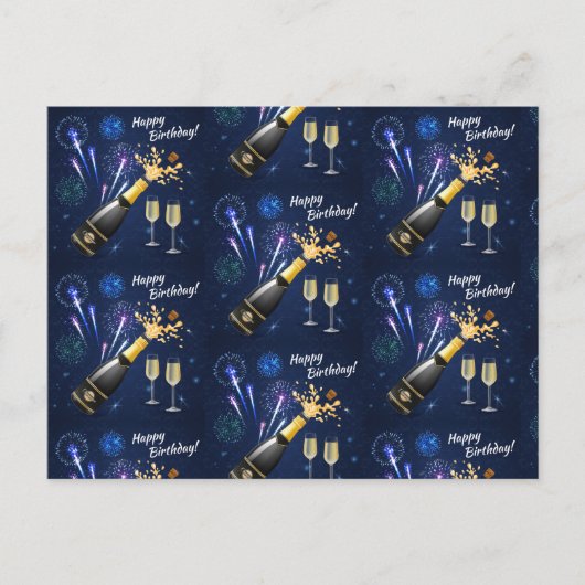 ハッピーバースデー花火 ポストカード (正面)