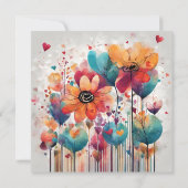 ハッピーバースデー花祝いカード カード (裏面)