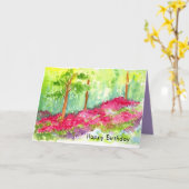 ハッピーバースデー花草木水彩 カード (黄色い花)