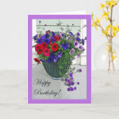 ハッピーバースデー花 カード (黄色い花)