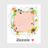 ハッピーバースデー花 シール (シート)