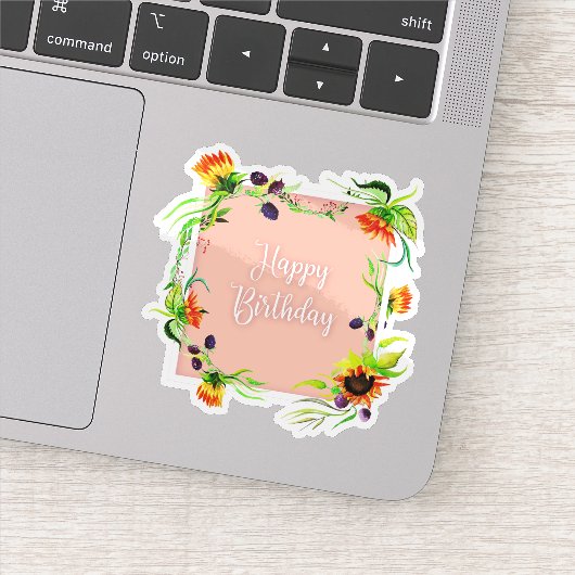 ハッピーバースデー花 シール (詳細)