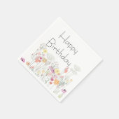 ハッピーバースデー花 スタンダードカクテルナプキン (角)