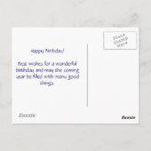 ハッピーバースデー花 ポストカード (裏面)