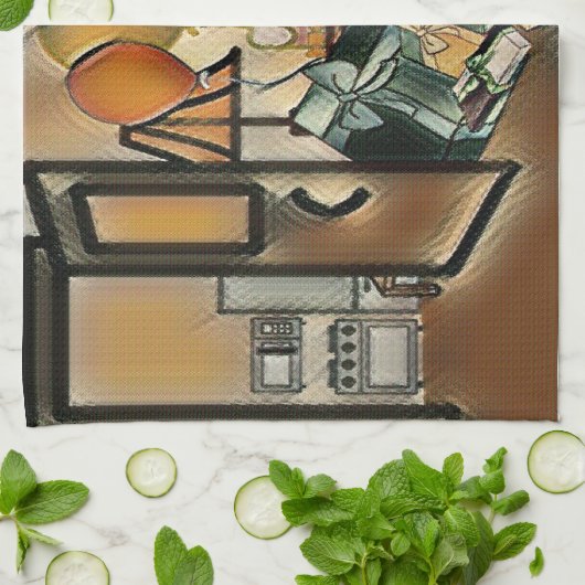 ハッピーバースデー芸術 キッチンタオル (折り畳み)