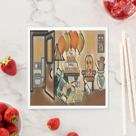 ハッピーバースデー芸術 スタンダードランチョンナプキン (インサイチュ)