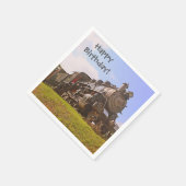 ハッピーバースデー蒸気機関車 スタンダードカクテルナプキン (角)