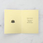 ハッピーバースデー蓮の花の穏やかな黄色のオレンジ カード (内部)