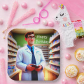ハッピーバースデー薬剤師 ペーパープレート (パーティー)