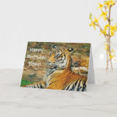 ハッピーバースデー虎 カード (黄色い花)