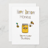 ハッピーバースデー蜂蜜 招待状 (正面/裏面)