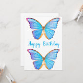 ハッピーバースデー蝶のカード カード (正面/裏面インサイチュ)