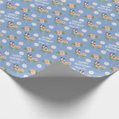 ハッピーバースデー蝶フローラ パーソナライズされた ラッピングペーパー (角)