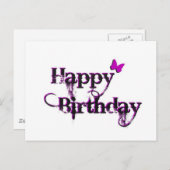 ハッピーバースデー蝶 ポストカード (正面/裏面)