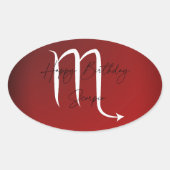 ハッピーバースデー蠍座 楕円形シール (正面)