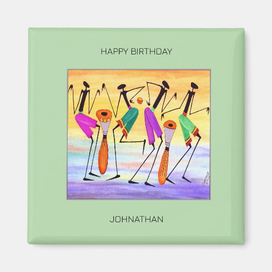 ハッピーバースデー表現の喜びと幸福 マグネット (正面)