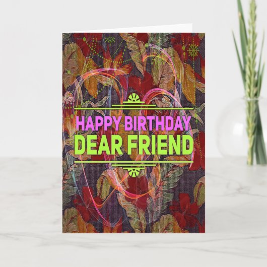 "ハッピーバースデー親愛なる友人"のギフトカード カード (正面)