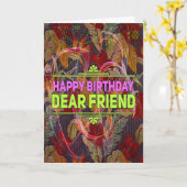 "ハッピーバースデー親愛なる友人"のギフトカード カード (黄色い花)