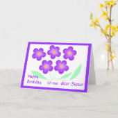 ハッピーバースデー親愛シスター カード (黄色い花)