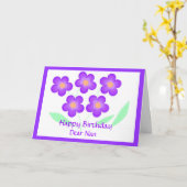 ハッピーバースデー親愛ナン カード (黄色い花)