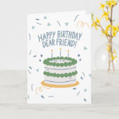 ハッピーバースデー親愛友 カード (黄色い花)