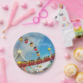 ハッピーバースデー観覧車ローラーコースター写真 ペーパープレート (パーティー)