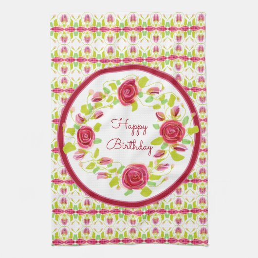 ハッピーバースデー設計 キッチンタオル (縦)