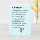 ハッピーバースデー詩をオフおもしろいレーベル カード (黄色い花)