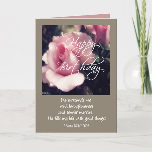 ハッピーバースデー詩篇103:4 カード (正面)