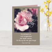 ハッピーバースデー詩篇103:4 カード (黄色い花)