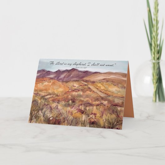 ハッピーバースデー詩篇23聖なる書物、 経典バイブル砂漠 カード (正面)