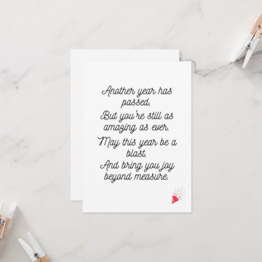 ハッピーバースデー詩 カード (正面/裏面インサイチュ)