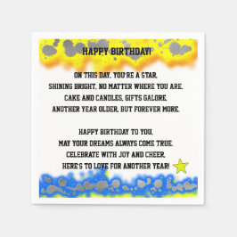ハッピーバースデー詩 スタンダードカクテルナプキン