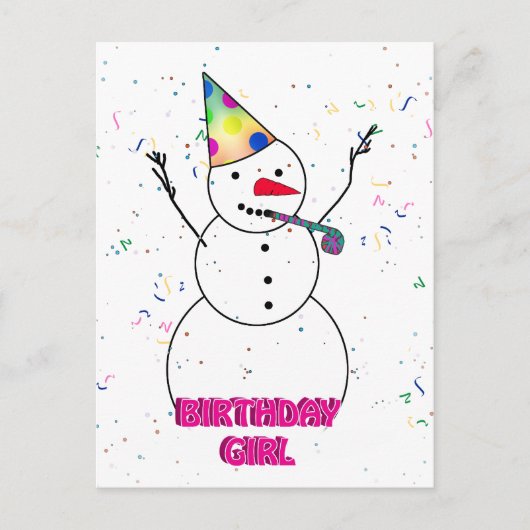 ハッピーバースデー誕生日女に！ ポストカード (正面)
