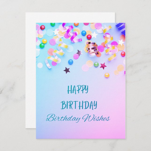 ハッピーバースデー誕生日願い (正面/裏面)