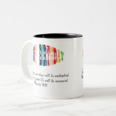 ハッピーバースデー諺9:11聖書の一節  ツートーンマグカップ (正面左)